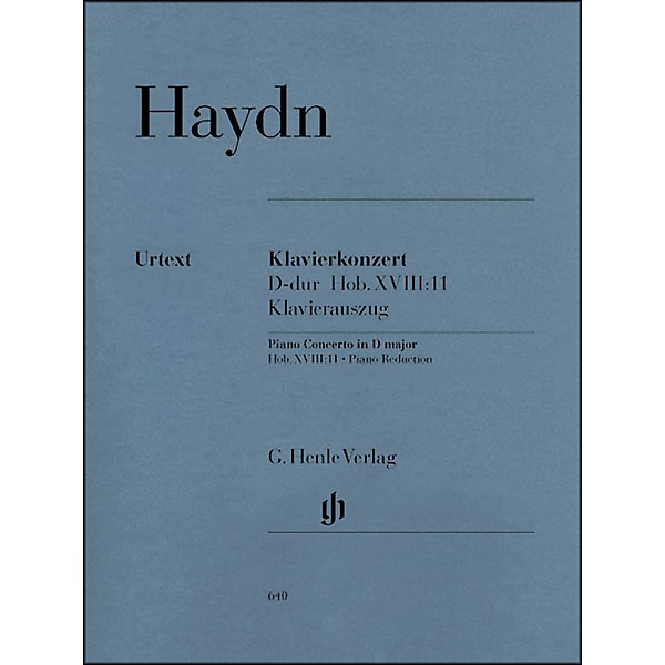 G. Henle Verlag Concerto for Piano (Harpsichord) and Orchestra D Major Hob.XVIII:11 By Haydn