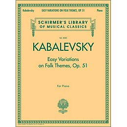 G. Schirmer Easy Variations On Folk Themes Op 51 Piano By Kabalevsky