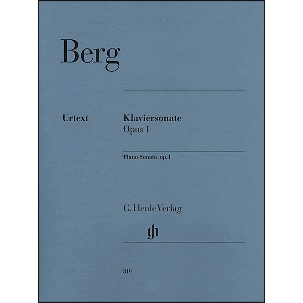 G. Henle Verlag Piano Sonata Op. 1 By Berg / Scheideler