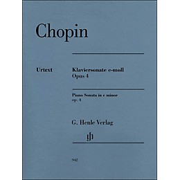 G. Henle Verlag Piano Sonata In C Minor Op. 4 By Chopin / Mullemann