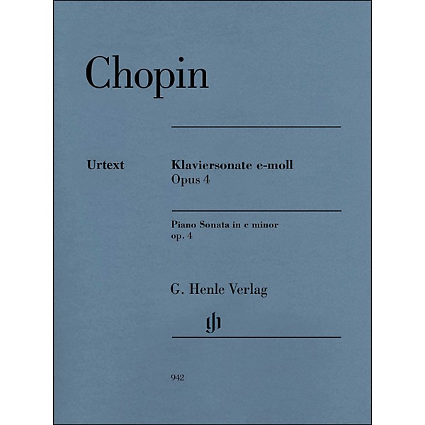 G. Henle Verlag Piano Sonata In C Minor Op. 4 By Chopin / Mullemann