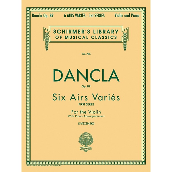 G. Schirmer Six Airs Varies Op 89 Violin Piano By Dancla