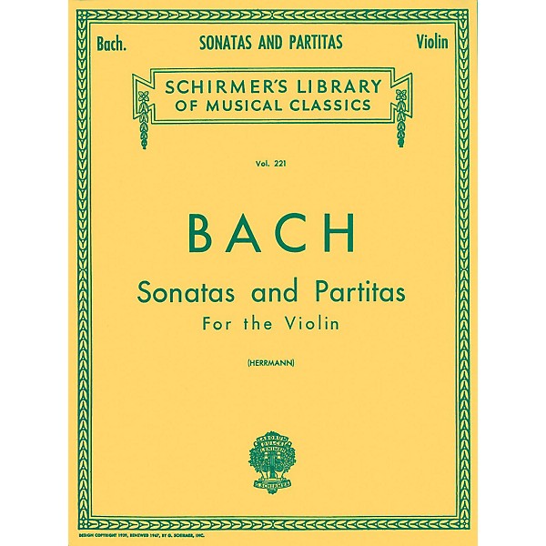 G. Schirmer Sonatas And Partitas Violin Unaccompanied By Bach