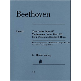 G. Henle Verlag Trio In C Major Op. 87 Variations In C Major Woo28 for 2 Oboes And English Horn By Beethoven / Voss