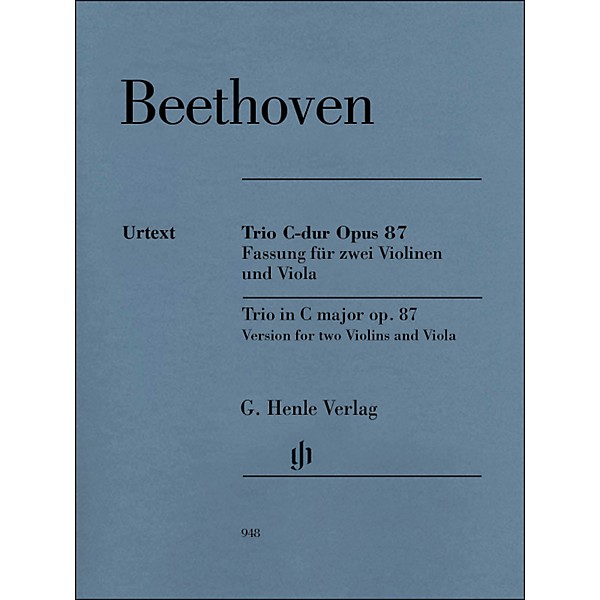 G. Henle Verlag Trio In C Major Op. 87 Version for 2 Violins And Viola By Beethoven / Voss