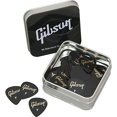 Gibson Guitar Pick Tin 50 Standard Picks Extra Heavy for sale