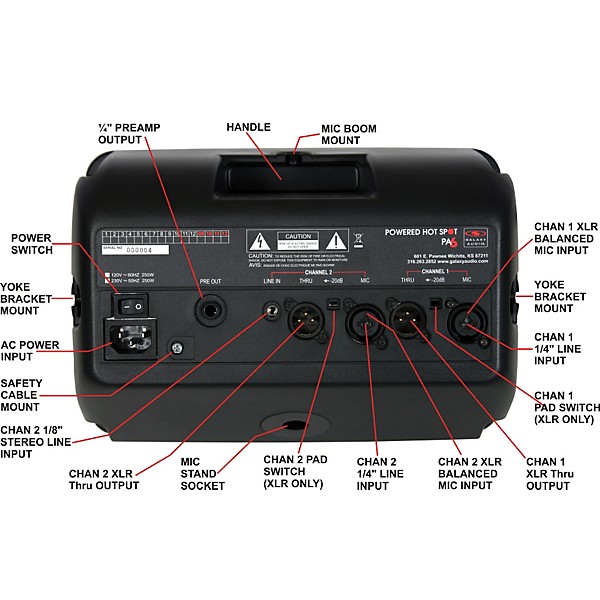 Galaxy Audio PA6SR Powered Hot Spot with Wireless Receiver Card