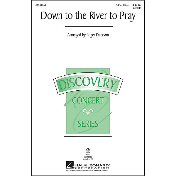 Hal Leonard Down To The River To Pray 3-Part Mixed