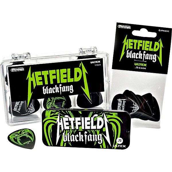 Dunlop Hetfield Black Fang Pick Tin - 6 Pack 1.14 mm
