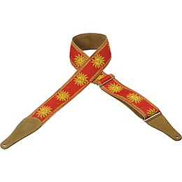 Levy's 2 1/2" Woven Golden Sun Guitar Strap Red