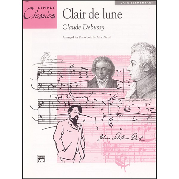Alfred Debussy Clair de lone (from Suite Bergamasque) Late Elementary Piano Sheet