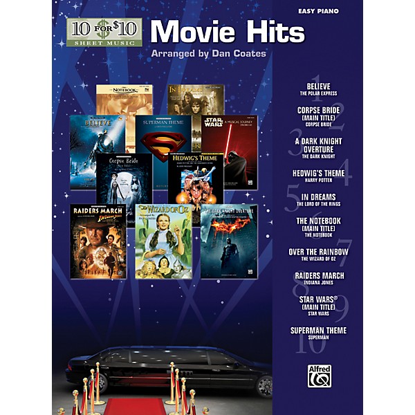 Alfred 10 for 10 Sheet Music Movie Hits Easy Piano