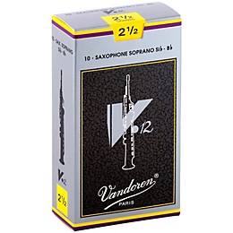 Vandoren V12 Series Soprano Saxophone Reeds Strength 2.5,Box of 10