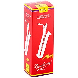 Vandoren JAVA Red Baritone Saxophone Reeds Strength 2, B... Vandoren JAVA Red Baritone Saxophone Reeds Strength 3.5, Box of 5