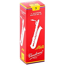 Vandoren JAVA Red Baritone Saxophone Reeds Strength 2, Box... Vandoren JAVA Red Baritone Saxophone Reeds Strength 3, Box of 5