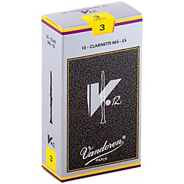 Vandoren V12 Series Eb Clarinet Reeds Strength 3.5, Box of 10 Vandoren V12 Series Eb Clarinet Reeds Strength 3, Box of 10