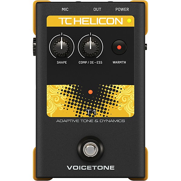 TC Helicon VoiceTone Single T1 Adaptive Tone & Dynamics Effects Pedal