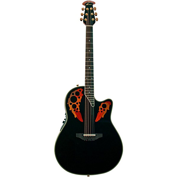 Ovation Elite 2078 AX Deep Contour Acoustic-Electric Guitar Black