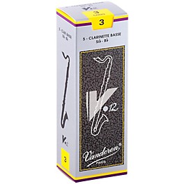 Vandoren V12 Series Bass Clarinet Reeds Strength - 3.5, Box... Vandoren V12 Series Bass Clarinet Reeds Strength - 3, Box of 5