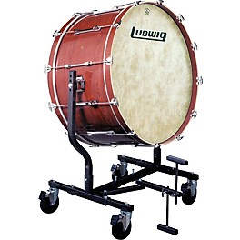 Ludwig Concert Bass Drum w/ Fiberskyn Heads... Ludwig Concert Bass Drum w/ Fiberskyn Heads & LE787 Stand Mahogany Stain 16x32