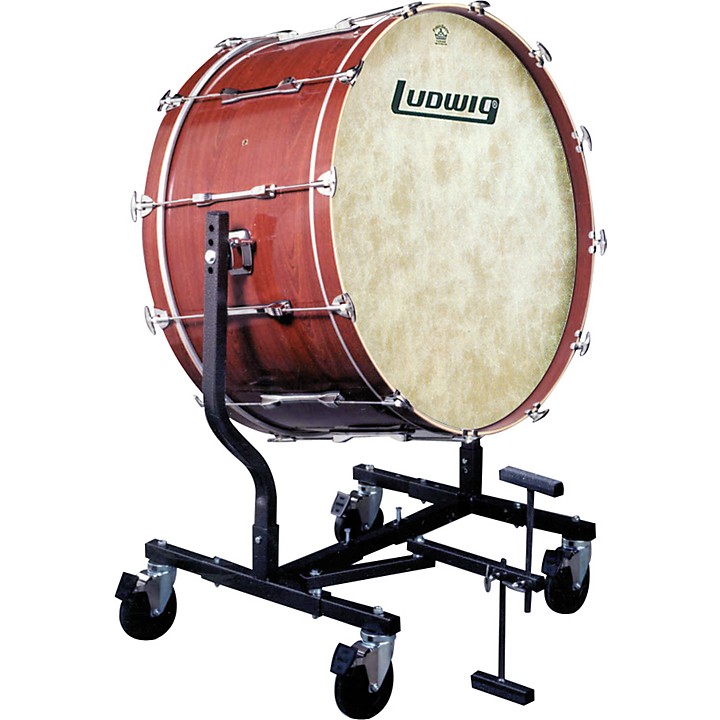 Ludwig Concert Bass Drum w/ Fiberskyn Heads u0026 LE787 Stand Black Cortex  20x36 | Guitar Center