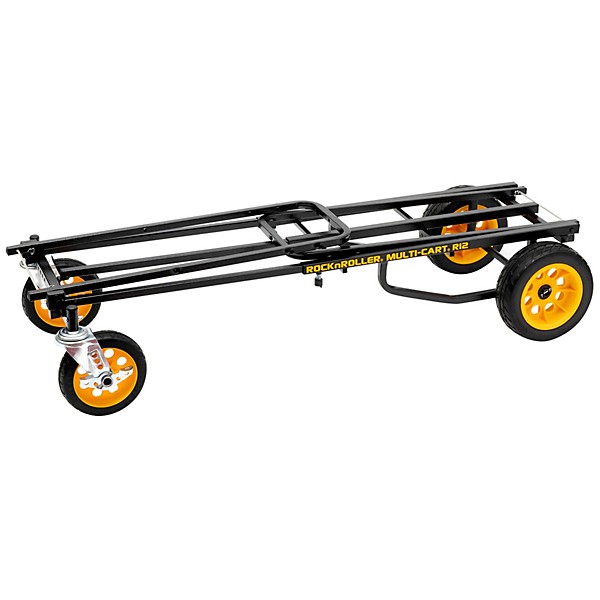 Rock N Roller R12RT Multi-Cart 8-in-1 Equipment Transporter Cart Black Frame/Yellow Wheels All-Terrain