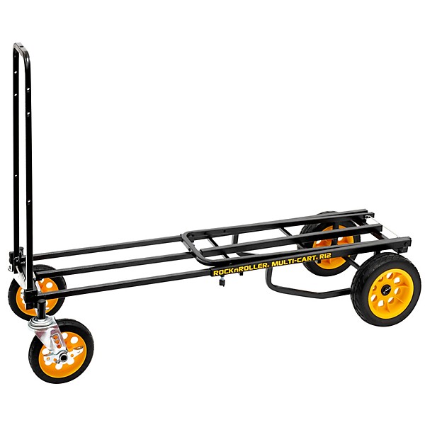 Rock N Roller R12RT Multi-Cart 8-in-1 Equipment Transporter Cart Black Frame/Yellow Wheels All-Terrain