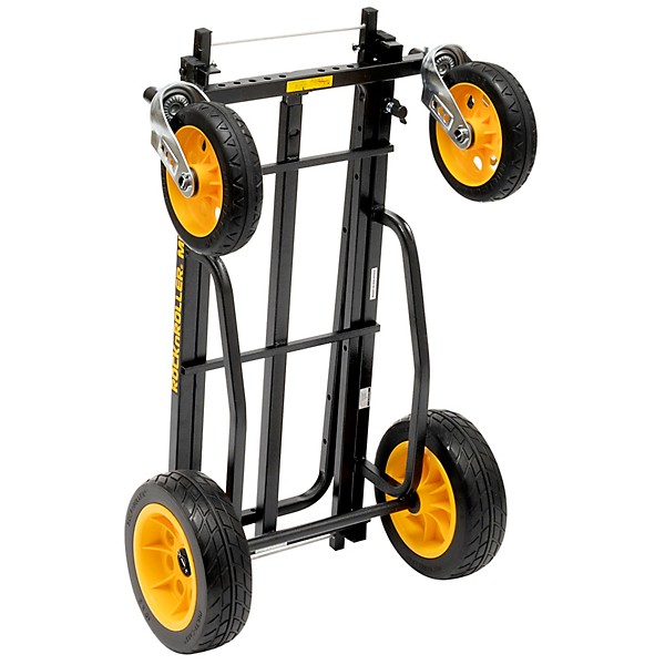 Rock N Roller R12RT Multi-Cart 8-in-1 Equipment Transporter Cart Black Frame/Yellow Wheels All-Terrain