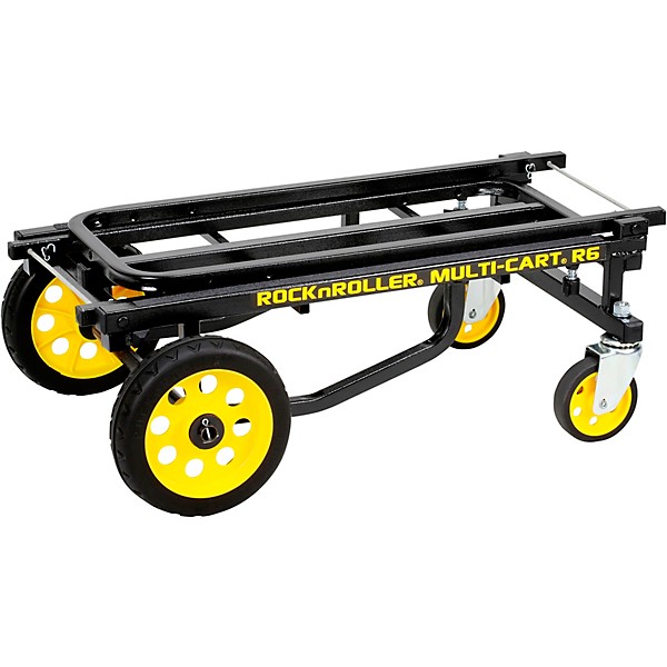 Rock N Roller R6RT Multi-Cart 8-in-1 Equipment Transporter Cart Black Frame/Yellow Wheels Mini