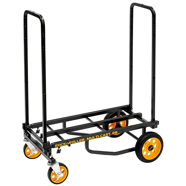 Rock N Roller Multi-Cart R8RT 8-in-1 Midrange Equipment Transporter Cart Black Frame/Yellow Wheels Mid