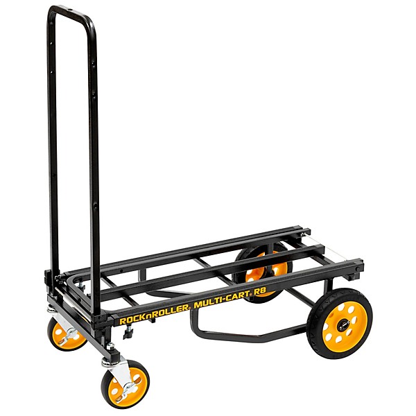 Rock N Roller Multi-Cart R8RT 8-in-1 Midrange Equipment Transporter Cart Black Frame/Yellow Wheels Mid