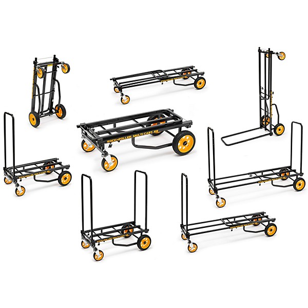 Rock N Roller Multi-Cart R8RT 8-in-1 Midrange Equipment Transporter Cart Black Frame/Yellow Wheels Mid