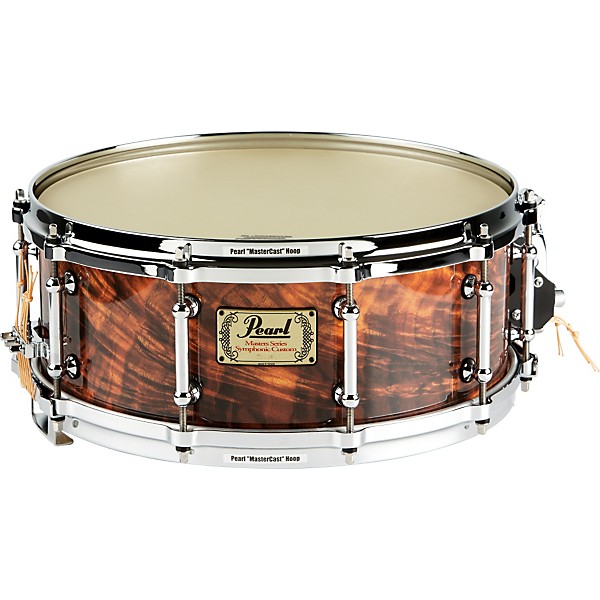 Pearl Symphonic Maple Snare Drum with Multi-Timbre Strainer Artisan II Natural Feathered Walnut (#468) 14x5.5