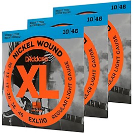 D'Addario EXL110 Nickel Light Electric Guitar Strings 3-Pack