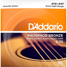 D'Addario EJ15 Phosphor Bronze Extra Light Acoustic Strings Single Pack