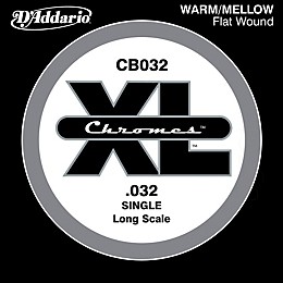 D'Addario XL Chromes CB032 Single Flat Wound .032" Long Scale Bass String