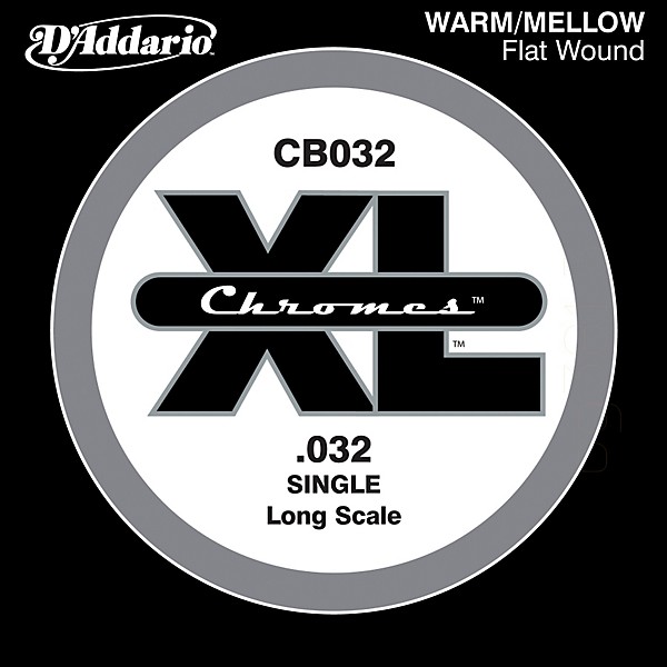 D'Addario XL Chromes CB032 Single Flat Wound .032" Long Scale Bass String