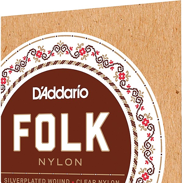 D'Addario EJ32 Folk Nylon Silver/Ball End Black Treble Guitar Strings