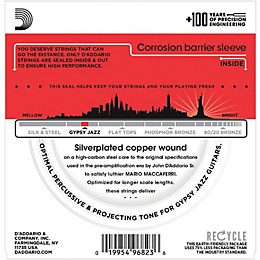 D'Addario EJ84M Gypsy Jazz Silver Wound Loop End Medium Guitar Strings