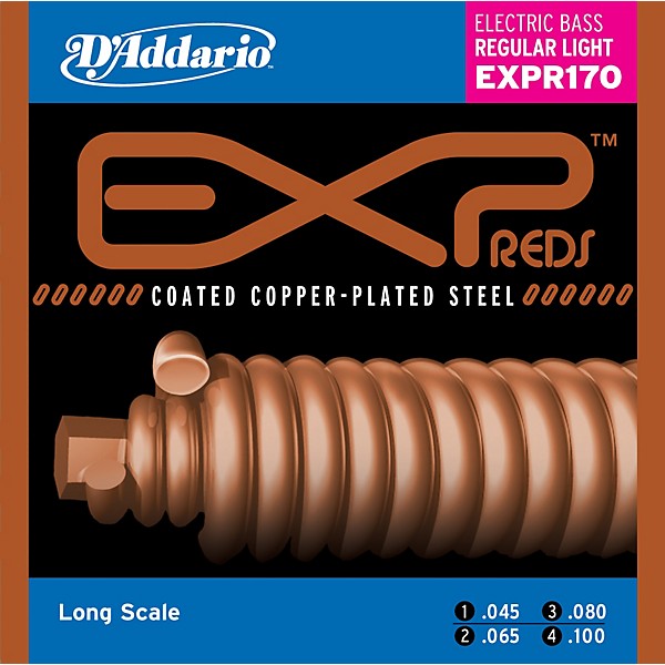 D'Addario EXPR170 EXP Reds Regular Light Gauge Bass Strings
