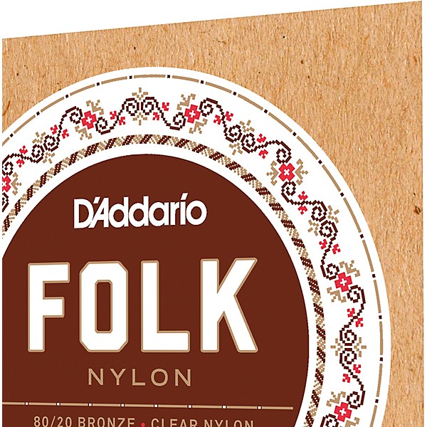 D'Addario EJ33 Folk Nylon 80/20 Bronze/Ball End Clear Treble Guitar Strings