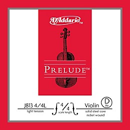 D'Addario J813 Prelude 4/4 Violin Single D String Nickel Wound Light