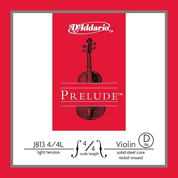 D'Addario J813 Prelude 4/4 Violin Single D String Nickel Wound Light