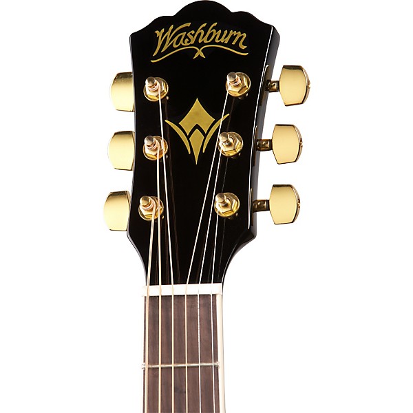 Open Box Washburn WD100DL Dreadnought Mahogany Acoustic Guitar Level 2 Black 190839196590