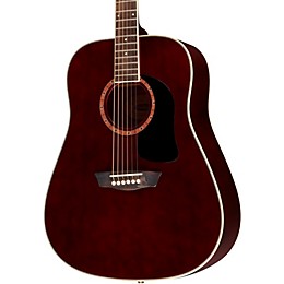 Open Box Washburn WD100DL Dreadnought Mahogany Acoustic Guitar Level 2 Transparent Wine Red 190839079503