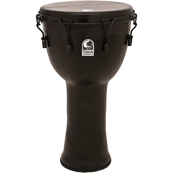 Toca Freestlyle Mechanically Tuned Djembe With Extended Rim 14 in. Black Mamba