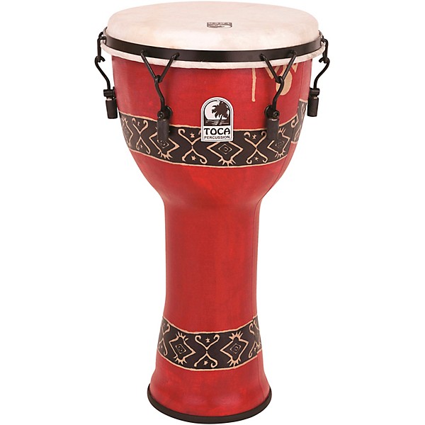 Toca Freestlyle Mechanically Tuned Djembe With Extended Rim 10 in. Bali Red