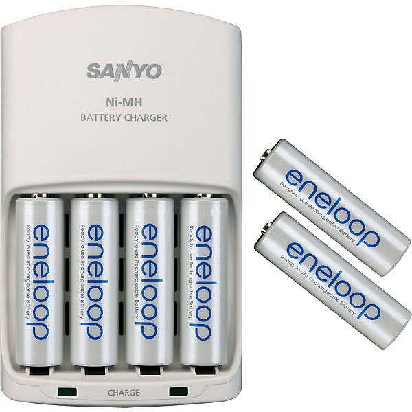Sanyo Universal 4-position charger with 6 Eneloop 1500 AA batteries