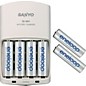Sanyo Universal 4-position charger with 6 Eneloop 1500 AA batteries thumbnail