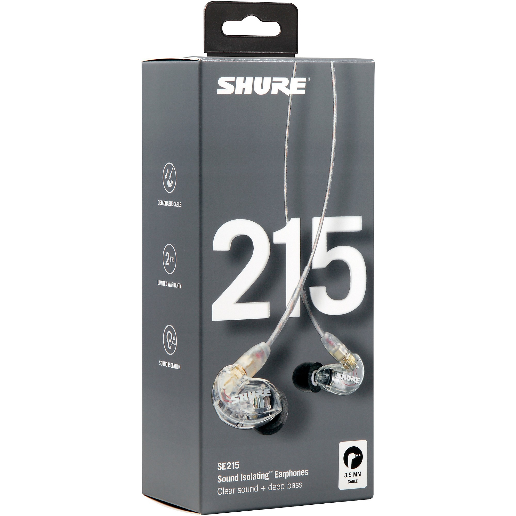 Shure SE215 Dynamic Microdriver Earphones Clear | Guitar Center